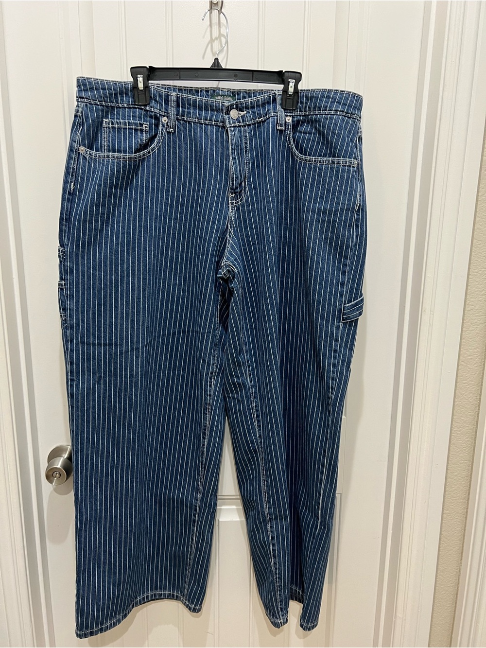 wild fable Blue Pinstripe Wide-Leg Jeans